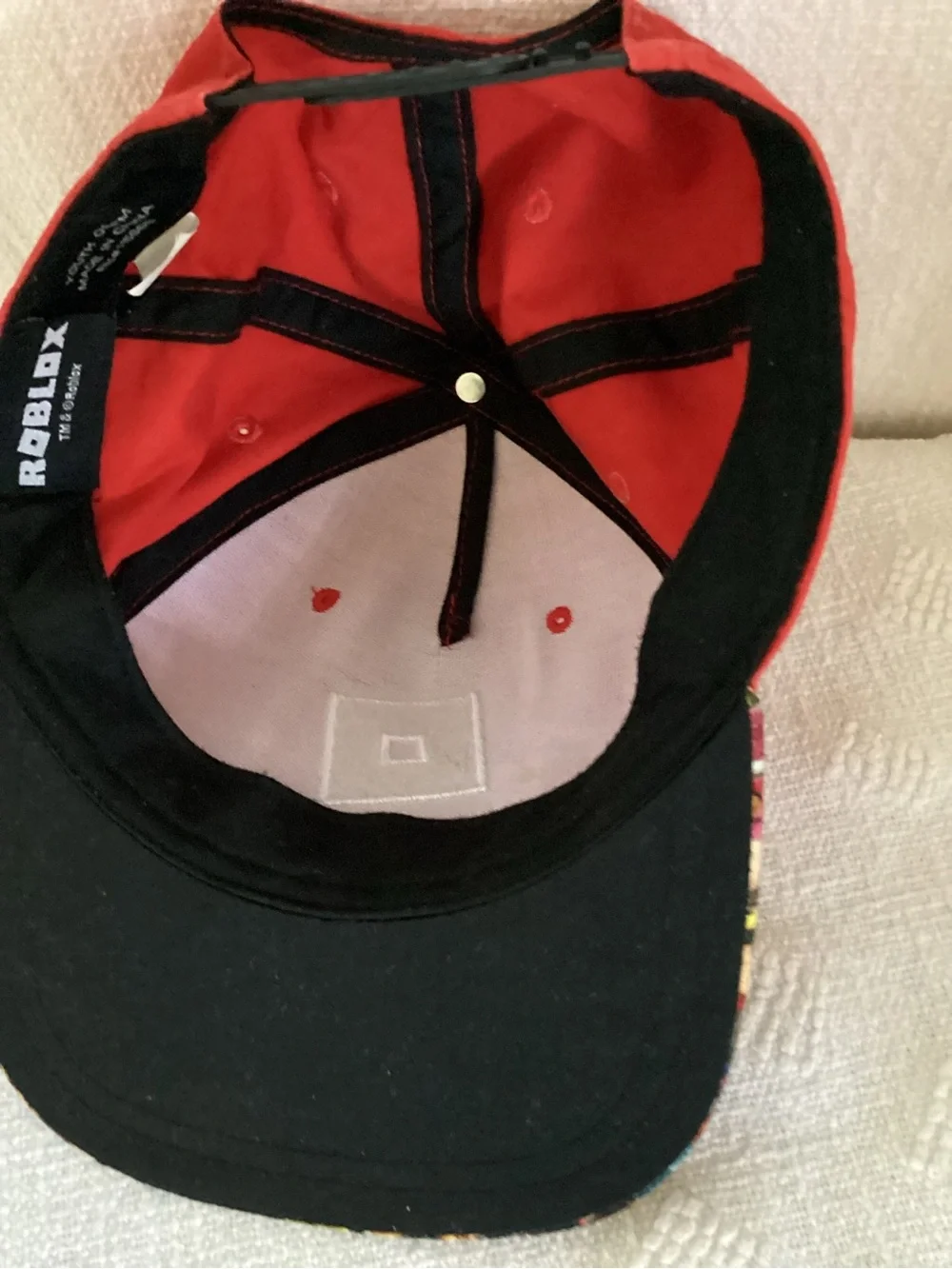 Roblox Snapback Hat Youth Red Graphic Brim Adjustable Cap Light Wear Gamer Kids